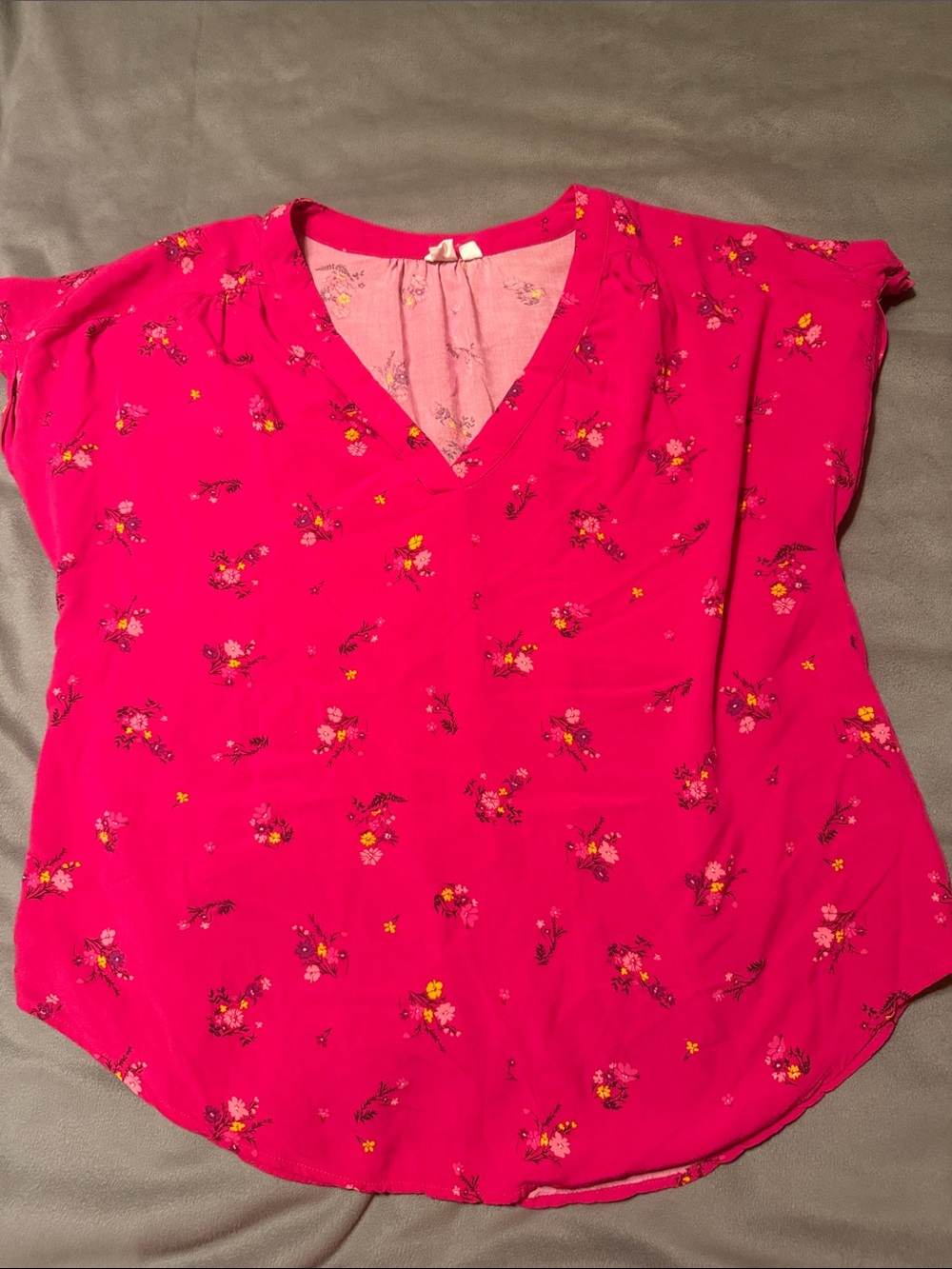 GAP Hot Pink Floral V-Neck Tunic